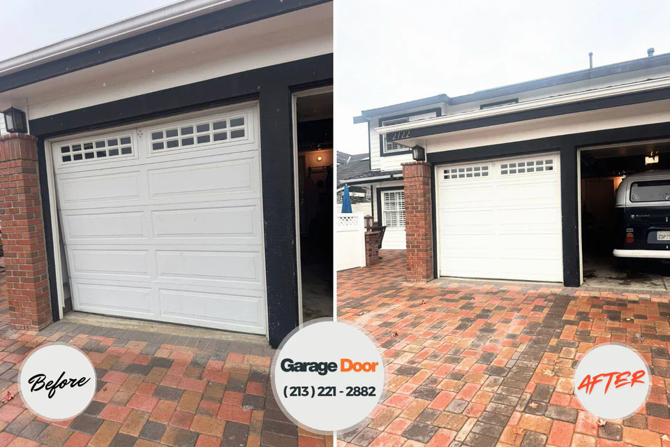 Before and after: garage door repair Dover Base Housing, DE